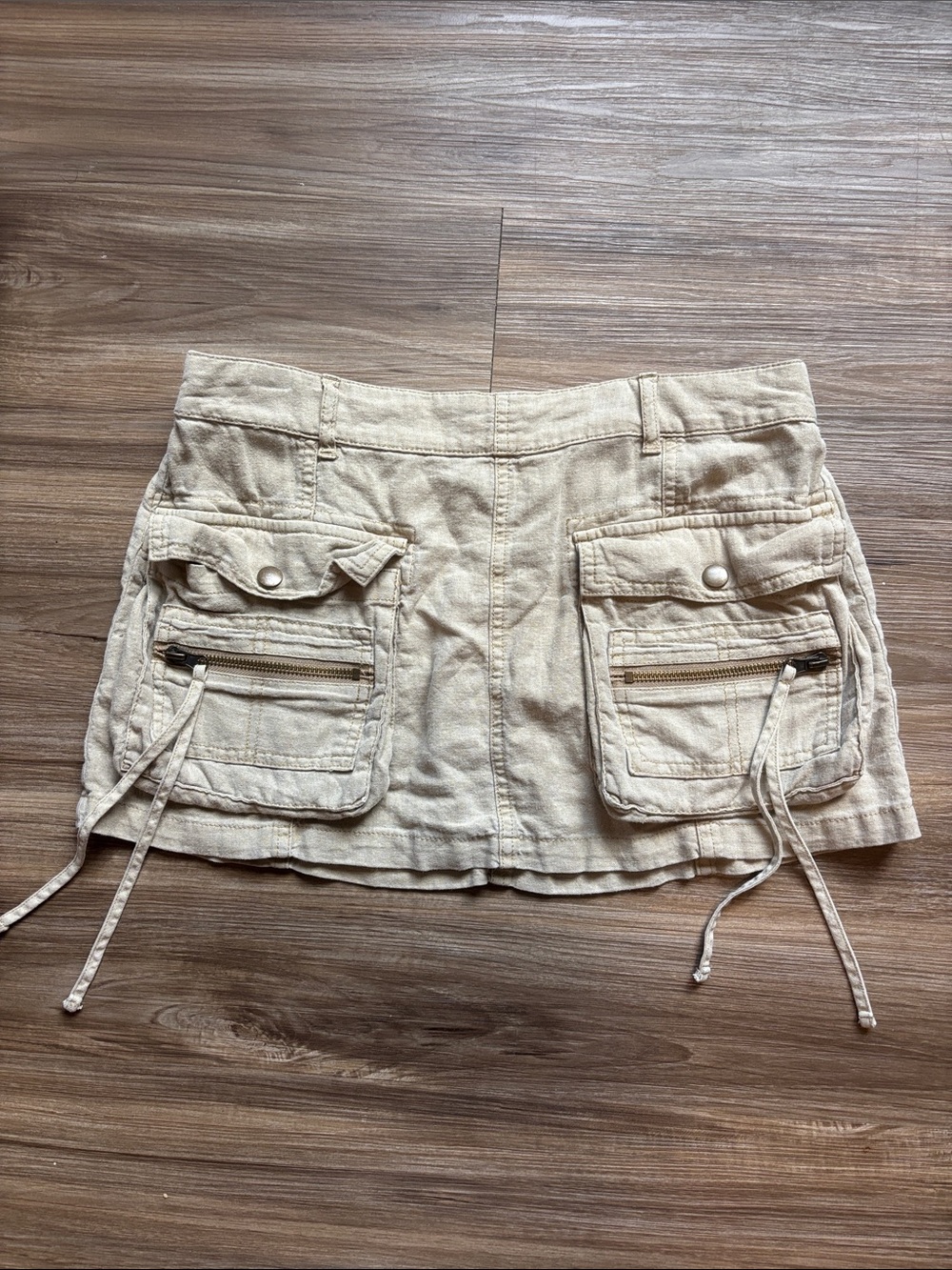 BDG Ranger Utility Linen Blend Low Rise Mini Skirt